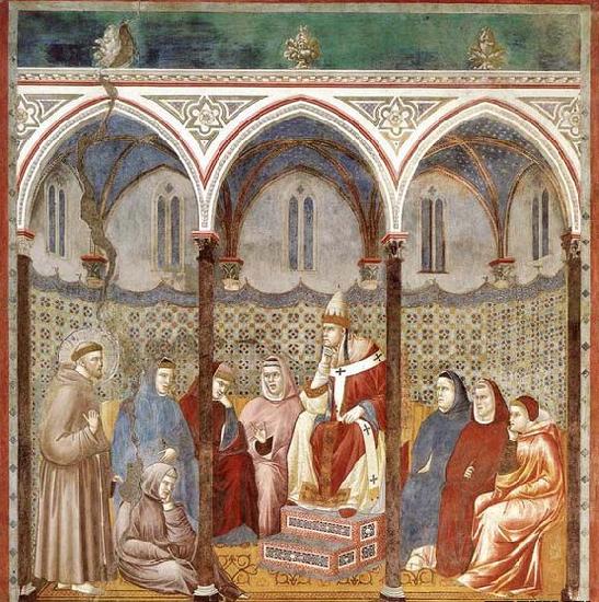 GIOTTO di Bondone St Francis Preaching before Honorius III oil painting image